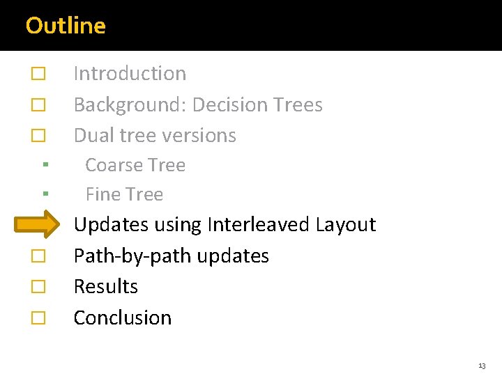Outline � � � ▪ ▪ � � Introduction Background: Decision Trees Dual tree Outline � � � ▪ ▪ � � Introduction Background: Decision Trees Dual tree