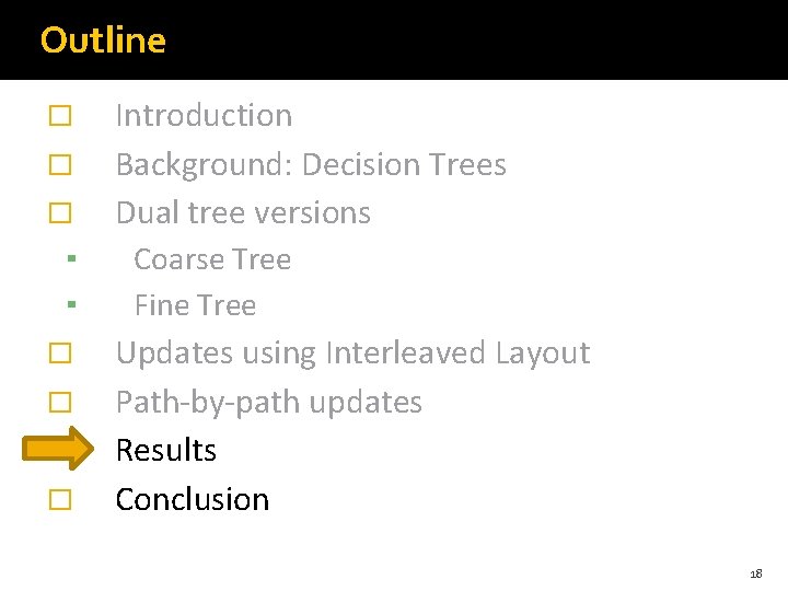 Outline � � � ▪ ▪ � � Introduction Background: Decision Trees Dual tree Outline � � � ▪ ▪ � � Introduction Background: Decision Trees Dual tree