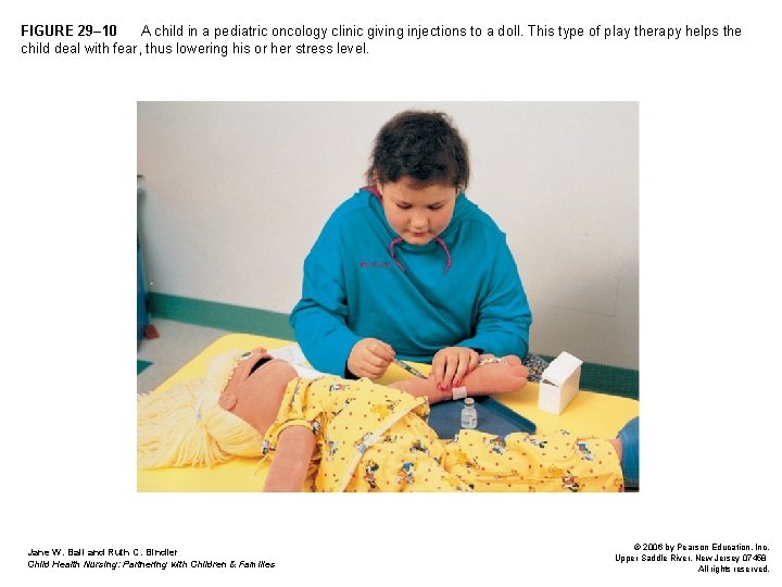 FIGURE 29– 10 A child in a pediatric oncology clinic giving injections to a FIGURE 29– 10 A child in a pediatric oncology clinic giving injections to a