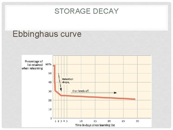 STORAGE DECAY Ebbinghaus curve 