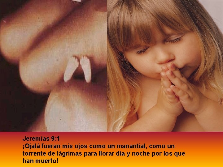 Jeremías 9: 1 ¡Ojalá fueran mis ojos como un manantial, como un torrente de