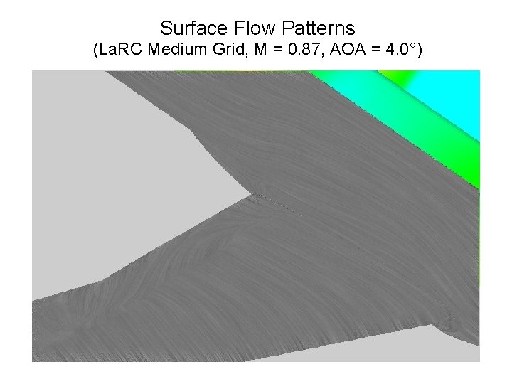 Surface Flow Patterns (La. RC Medium Grid, M = 0. 87, AOA = 4.