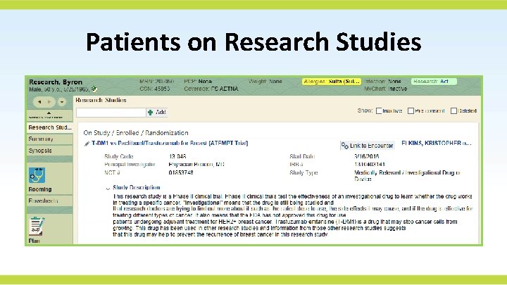 Patients on Research Studies 