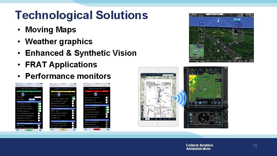 Technological Solutions • • • Moving Maps Weather graphics Enhanced & Synthetic Vision FRAT Technological Solutions • • • Moving Maps Weather graphics Enhanced & Synthetic Vision FRAT