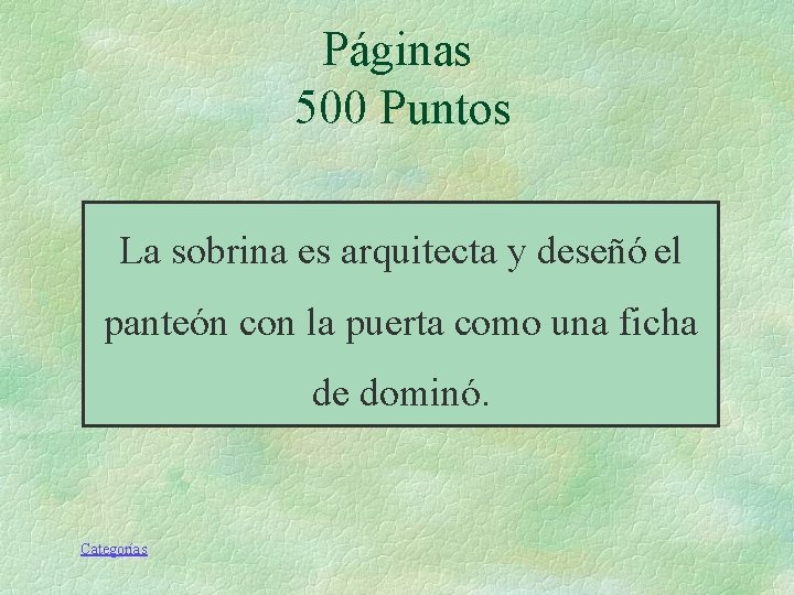 Páginas 500 Puntos La sobrina es arquitecta y deseñó el panteón con la puerta Páginas 500 Puntos La sobrina es arquitecta y deseñó el panteón con la puerta