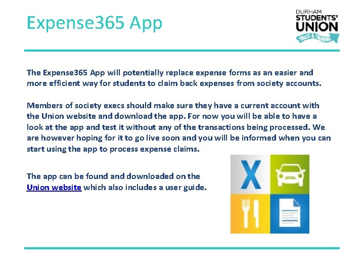 Expense 365 App The Expense 365 App will potentially replace expense forms as an