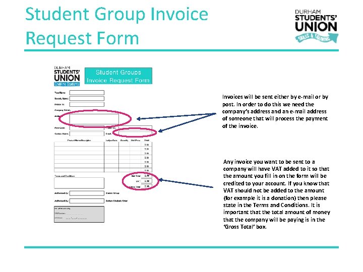 Student Group Invoice Request Form Invoices will be sent either by e-mail or by