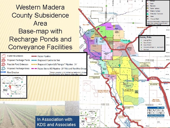 Western Madera County Subsidence Area Base-map with Recharge Ponds and Conveyance Facilities In Association