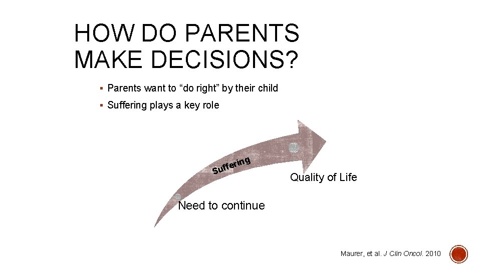 HOW DO PARENTS MAKE DECISIONS? § Parents want to “do right” by their child