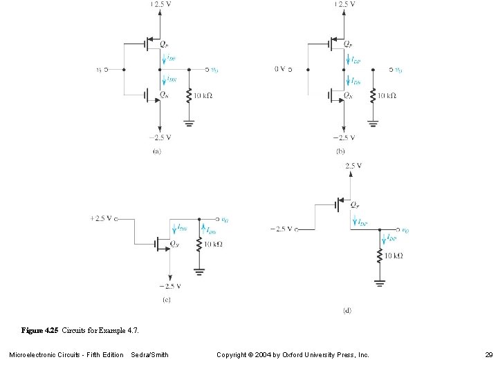 Figure 4. 25 Circuits for Example 4. 7. Microelectronic Circuits - Fifth Edition Sedra/Smith