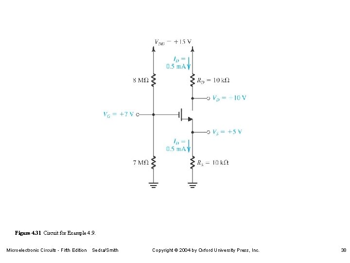 Figure 4. 31 Circuit for Example 4. 9. Microelectronic Circuits - Fifth Edition Sedra/Smith