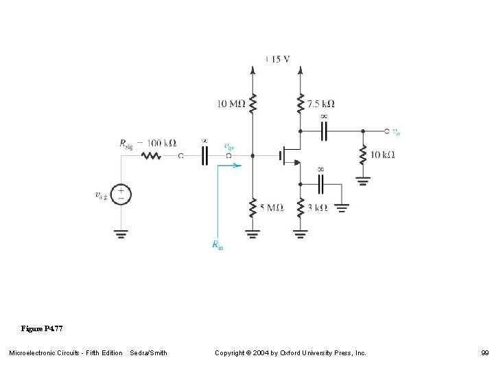 Figure P 4. 77 Microelectronic Circuits - Fifth Edition Sedra/Smith Copyright 2004 by Oxford
