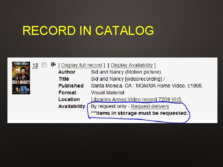 RECORD IN CATALOG 