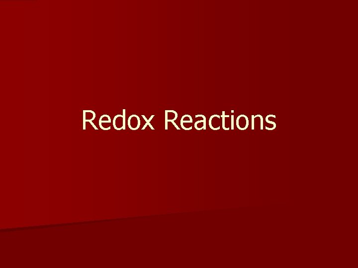 Redox Reactions 