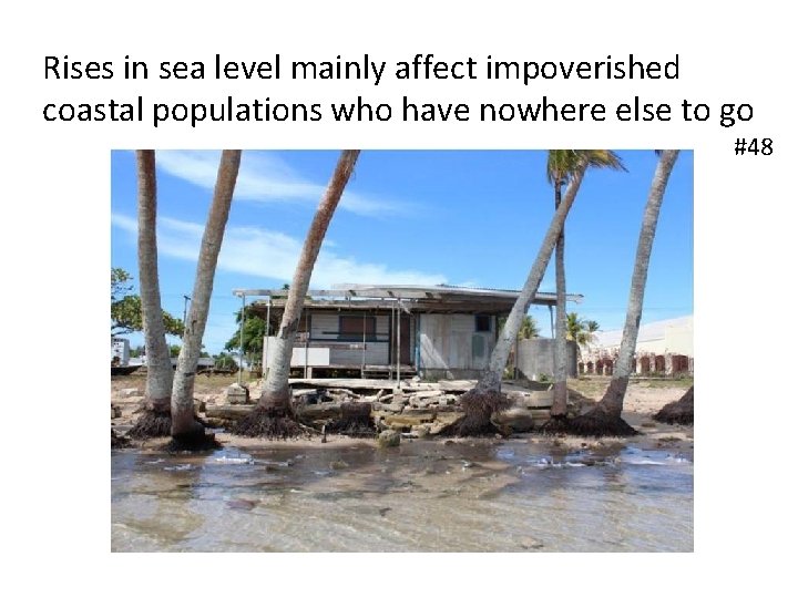 Rises in sea level mainly affect impoverished coastal populations who have nowhere else to