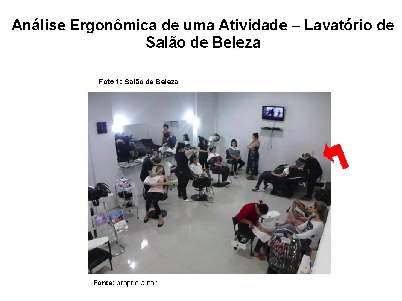 Análise Ergonômica de uma Atividade – Lavatório de Salão de Beleza Foto 1: Salão