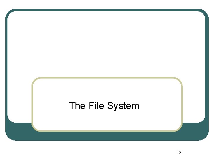 The File System 18 