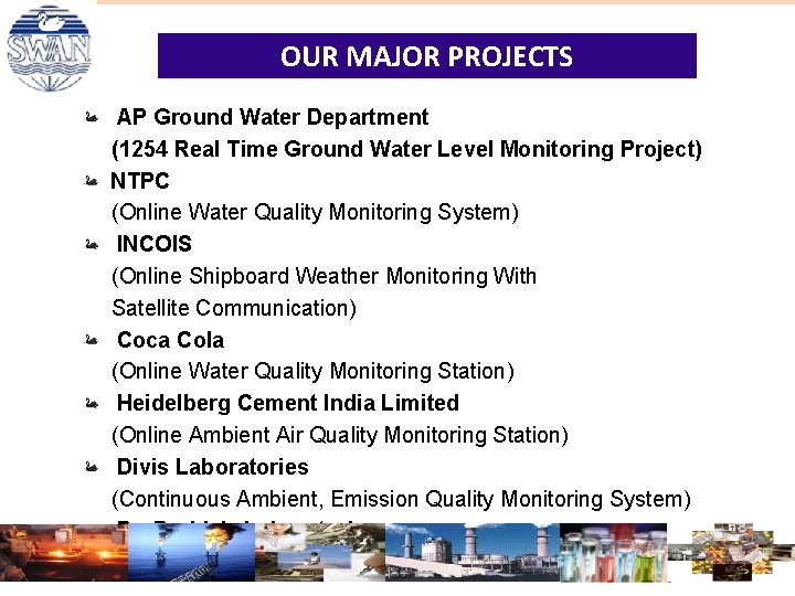 OUR MAJOR PROJECTS AP Ground Water Department (1254 Real Time Ground Water Level Monitoring OUR MAJOR PROJECTS AP Ground Water Department (1254 Real Time Ground Water Level Monitoring
