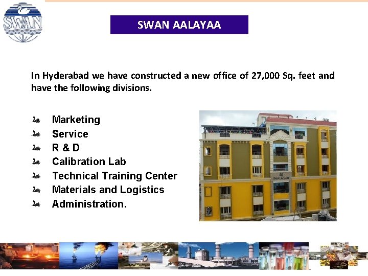 SWAN AALAYAA In Hyderabad we have constructed a new office of 27, 000 Sq. SWAN AALAYAA In Hyderabad we have constructed a new office of 27, 000 Sq.