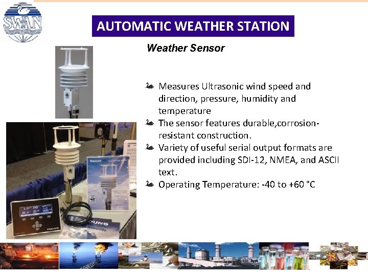 AUTOMATIC WEATHER STATION Weather Sensor Measures Ultrasonic wind speed and direction, pressure, humidity and AUTOMATIC WEATHER STATION Weather Sensor Measures Ultrasonic wind speed and direction, pressure, humidity and