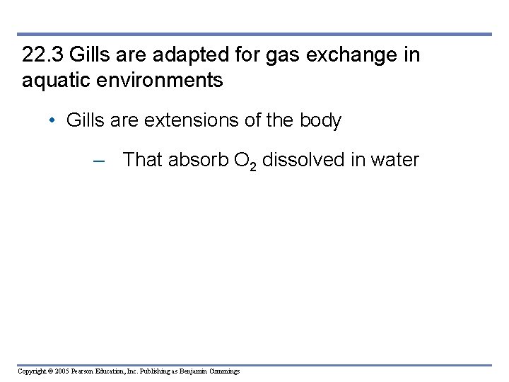 22. 3 Gills are adapted for gas exchange in aquatic environments • Gills are