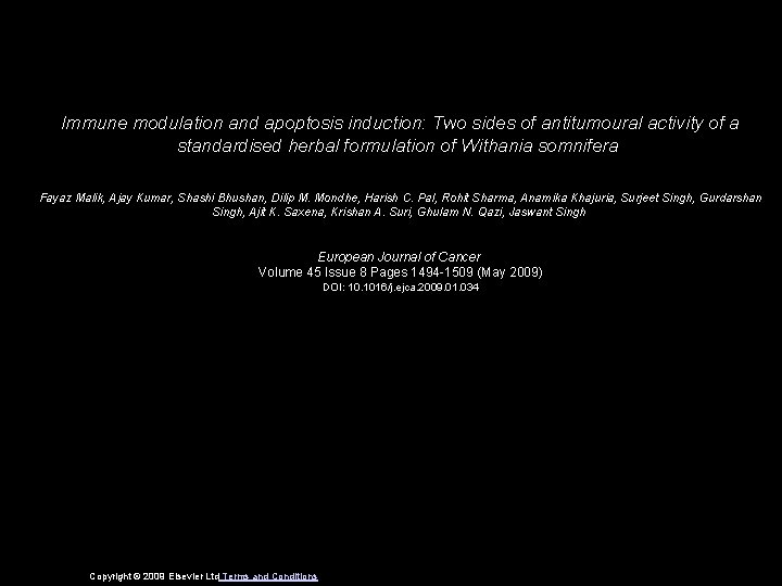 Immune modulation and apoptosis induction: Two sides of antitumoural activity of a standardised herbal