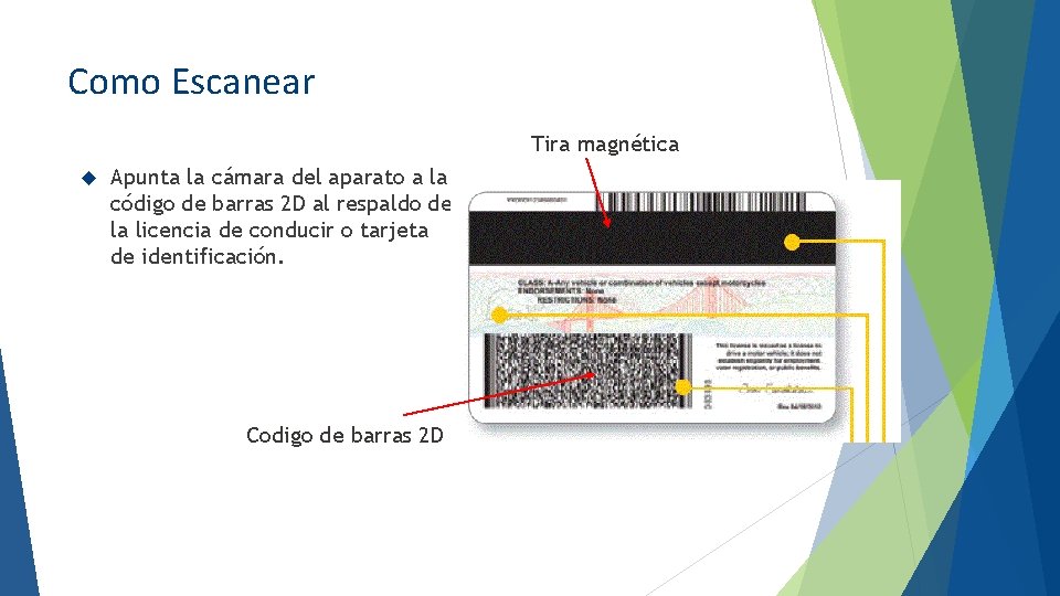 Como Escanear Tira magnética Apunta la cámara del aparato a la código de barras