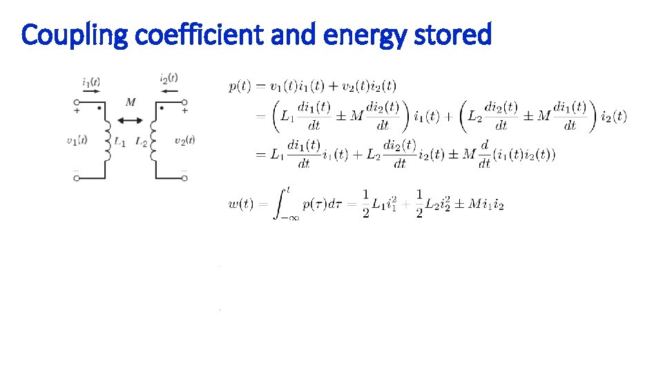 Coupling coefficient and energy stored 