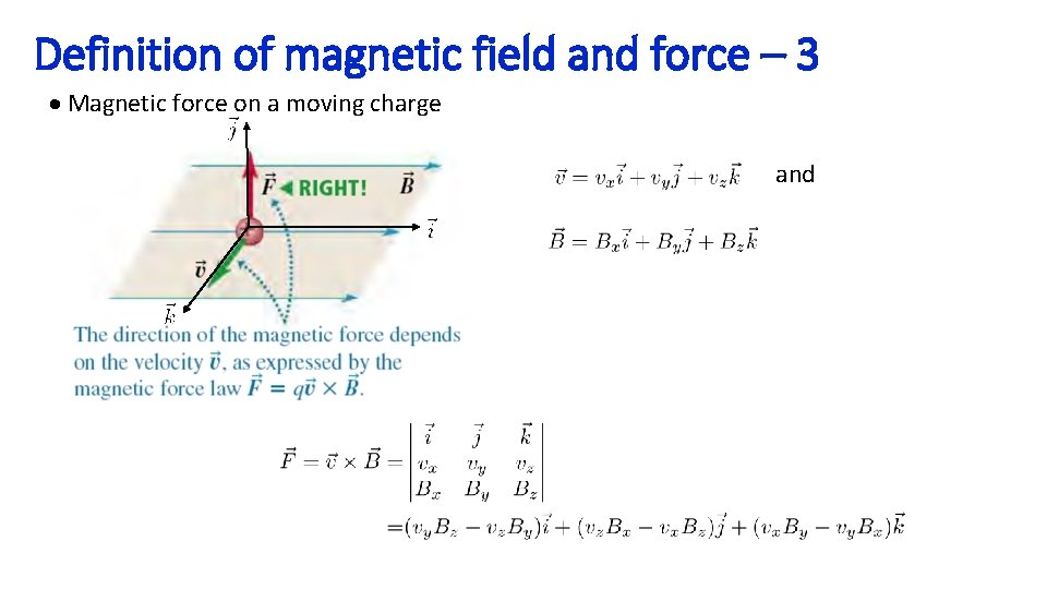 Definition of magnetic field and force – 3 Magnetic force on a moving charge