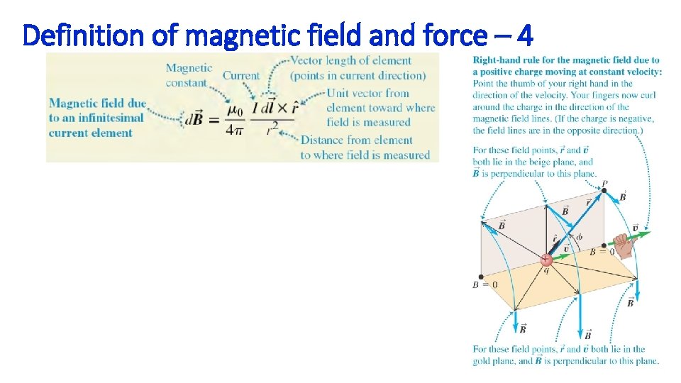 Definition of magnetic field and force – 4 