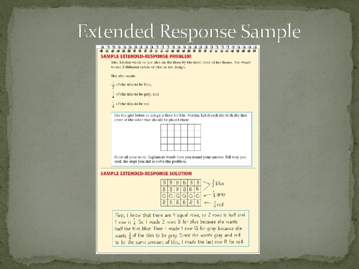 Extended Response Sample 