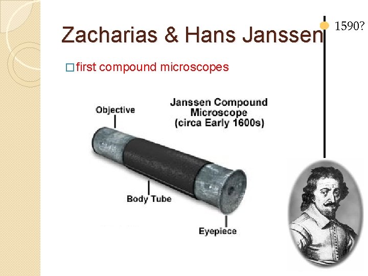 Zacharias & Hans Janssen � first compound microscopes 1590? 