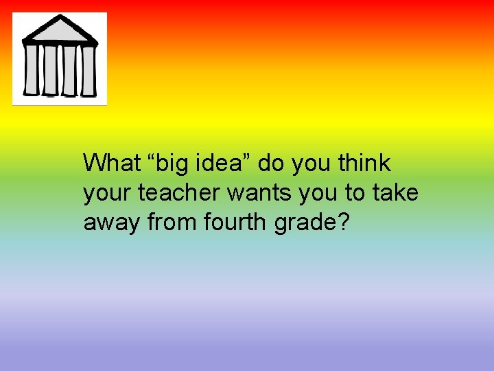 What “big idea” do you think your teacher wants you to take away from