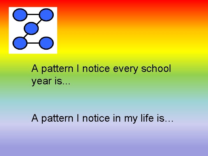 A pattern I notice every school year is. . . A pattern I notice