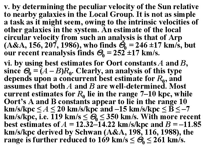 v. by determining the peculiar velocity of the Sun relative to nearby galaxies in