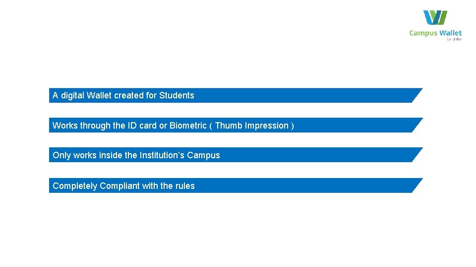 Campus Wallet A digital Wallet created for Students Works through the ID card or