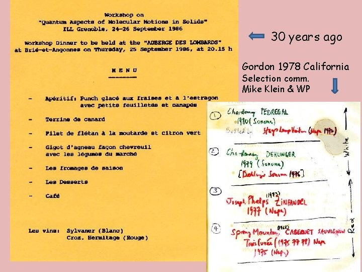 30 years ago Gordon 1978 California Selection comm. Mike Klein & WP Proceedings? ? 30 years ago Gordon 1978 California Selection comm. Mike Klein & WP Proceedings? ?