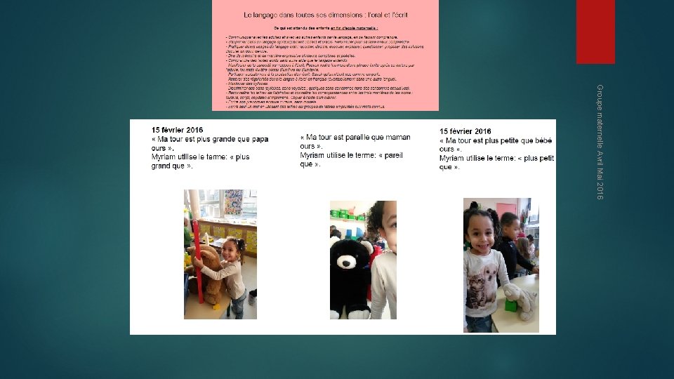 Groupe maternelle Avril Mai 2016 