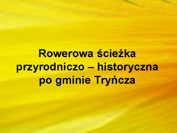 Rowerowa ścieżka przyrodniczo – historyczna po gminie Tryńcza 