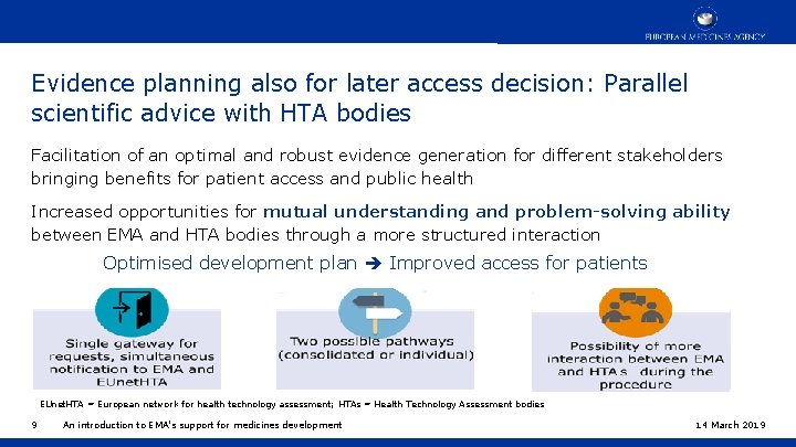 Evidence planning also for later access decision: Parallel scientific advice with HTA bodies Facilitation