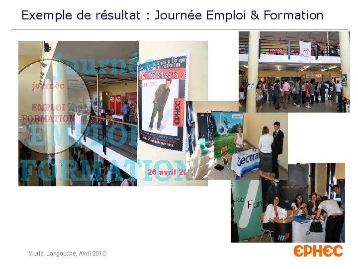 Exemple de résultat : Journée Emploi & Formation Muriel Langouche, Avril 2010 