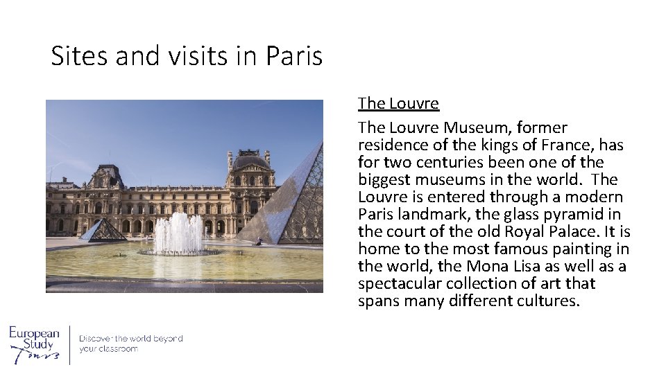 Sites and visits in Paris The Louvre Museum, former residence of the kings of Sites and visits in Paris The Louvre Museum, former residence of the kings of