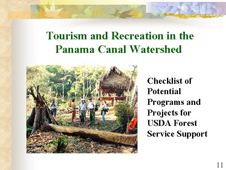 Tourism and Recreation in the Panama Canal Watershed Checklist of Potential Programs and Projects