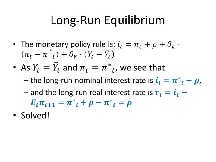Long-Run Equilibrium • 
