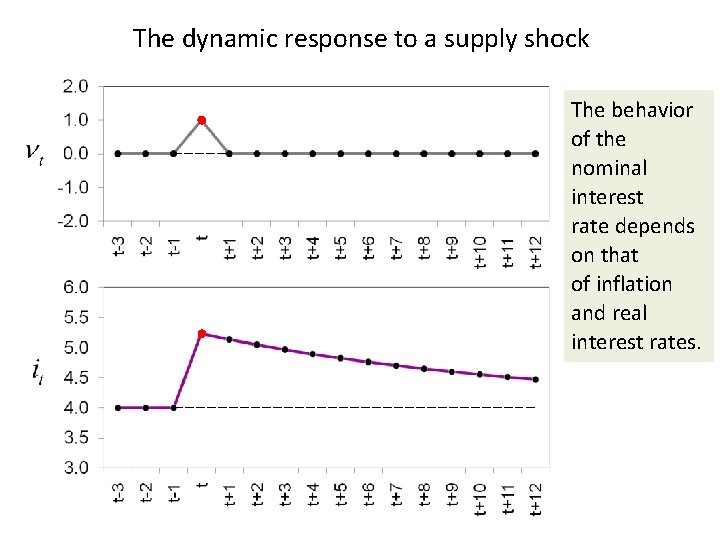 The dynamic response to a supply shock The behavior of the nominal interest rate