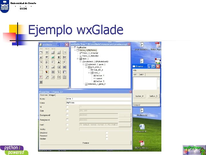 Universidad de Deusto. . ESIDE Ejemplo wx. Glade 
