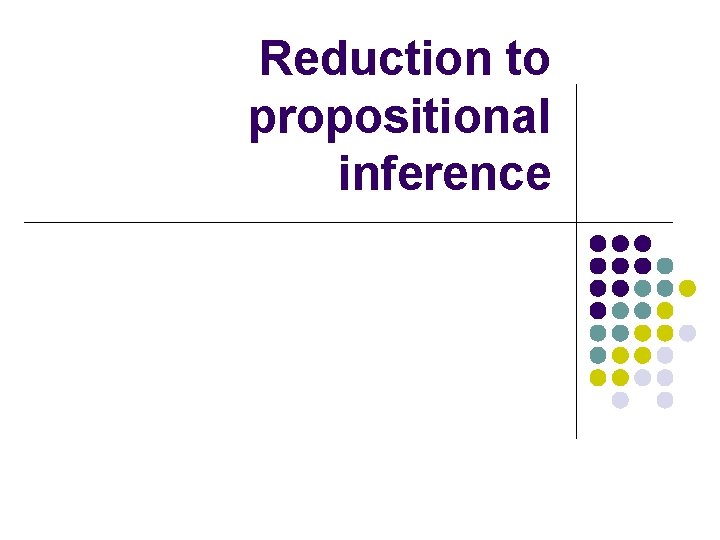 Reduction to propositional inference 