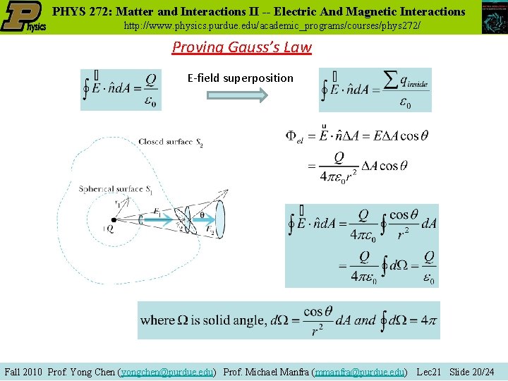 PHYS 272: Matter and Interactions II -- Electric And Magnetic Interactions http: //www. physics.