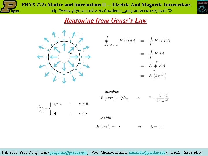 PHYS 272: Matter and Interactions II -- Electric And Magnetic Interactions http: //www. physics.