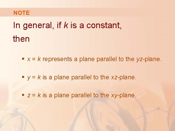 NOTE In general, if k is a constant, then § x = k represents